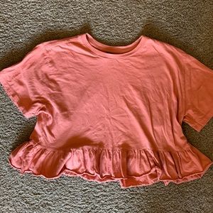 Wild fable coral crop top short sleeve